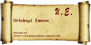 Urbányi Emese névjegykártya
