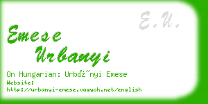 emese urbanyi business card